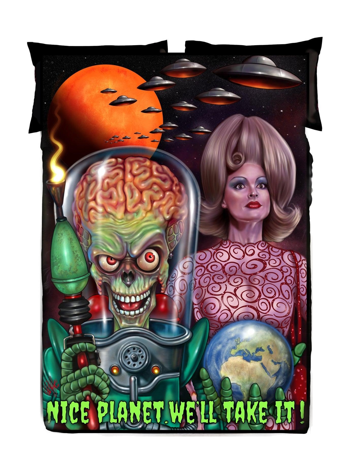 Burton Movie Blanket - Mars Attacks - Fantasy Blanket | Twin Duvet