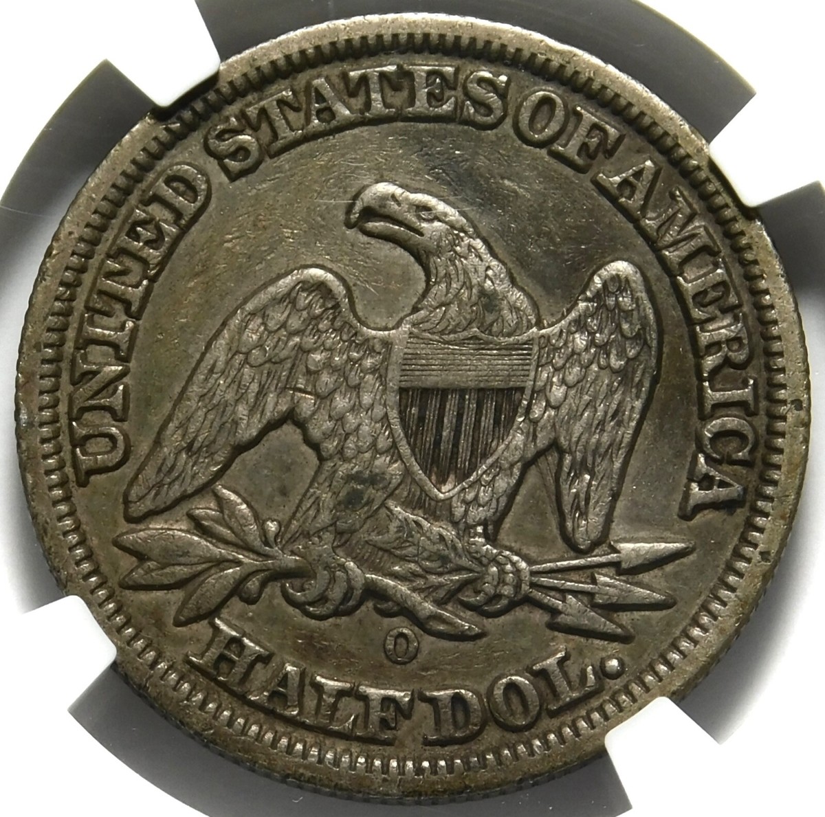 🪨🥶🦅❤️🤍💙NGC XF40 1846 O MEDIUM DATE SEATED LIBERTY HALF