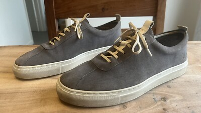 Sneakers By Grenson Grey Suede Leather Trainers White White Rubber