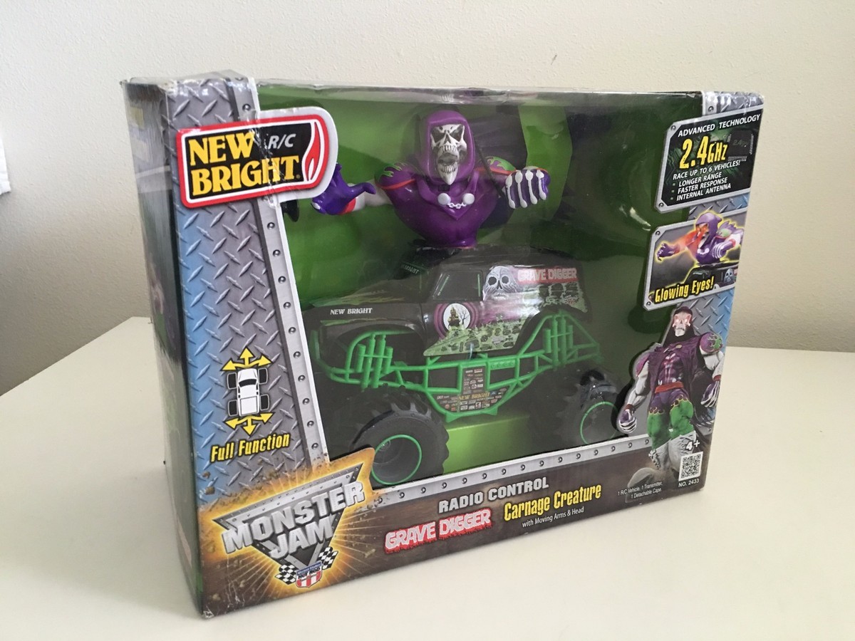 New Bright RC Monster Jam Grave Digger Carnage Creature 2.4 Ghz No