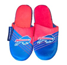 NWT FOCO Buffalo Bills plush stripe NFL slippers mens size XL 13-14 Licensed