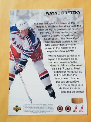 1997-98 MCDONALDS WAYNE GRETZKY OVERSIZE ALL TIME LEADING SCORER 5