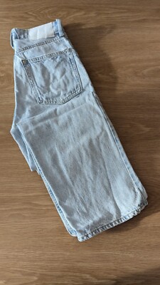 H & M Damenjeans loose straight,high waist,ankle length & Denim hellblau Gr. 36