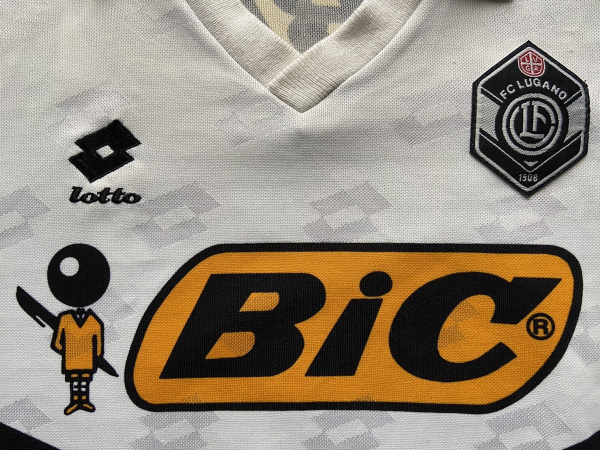 Maillot De Foot FC Lugano 1908 Match Worn N°15 Saison 1993/1994 Lotto BIC