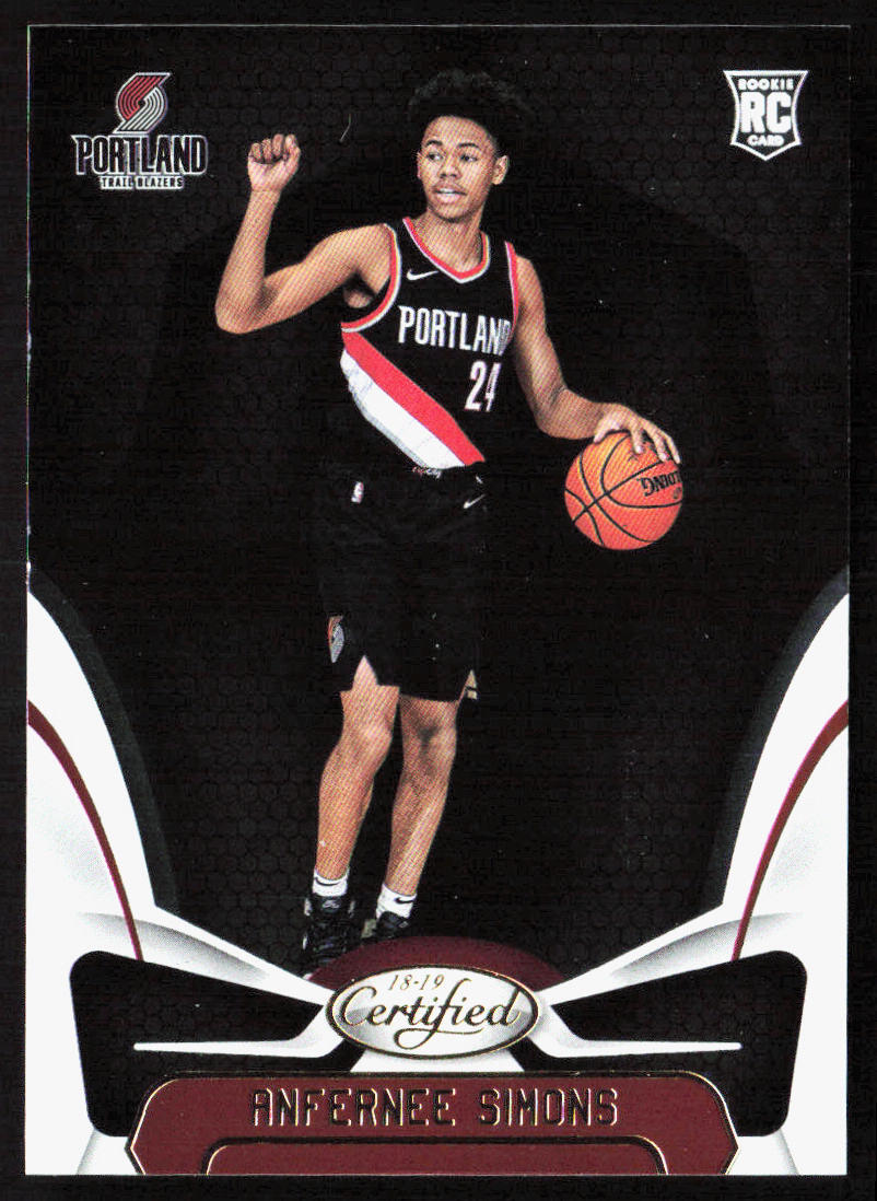 2018-19 Panini Certified Anfernee Simons Rookie Card RC RC #174
