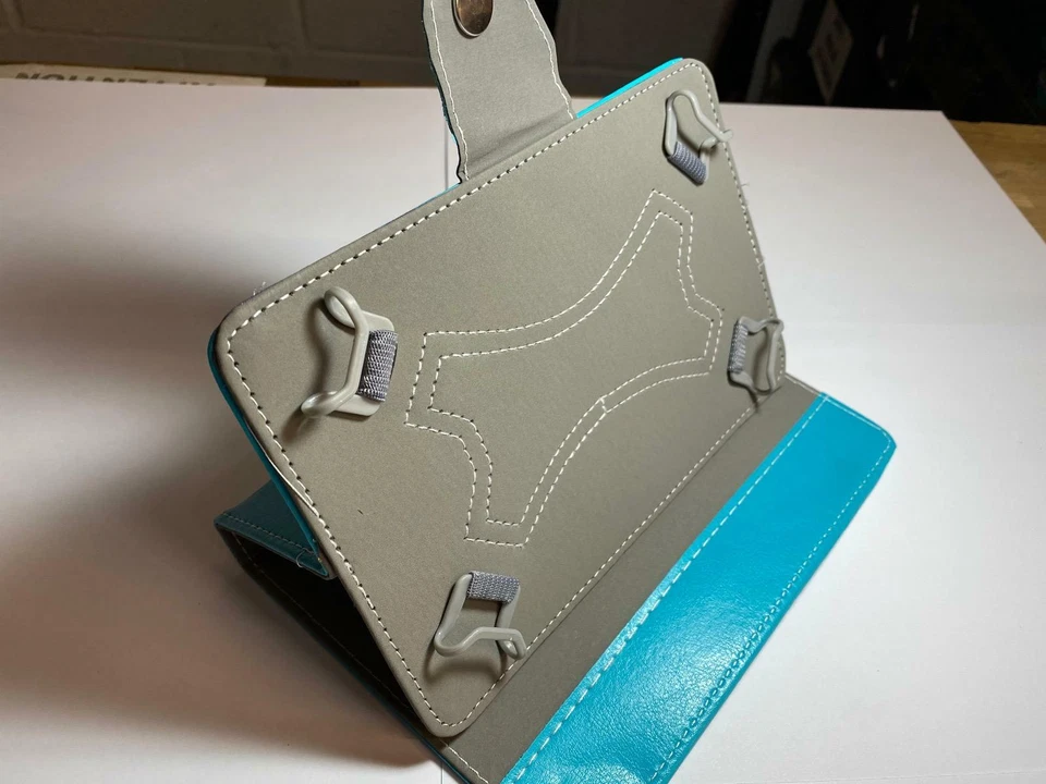 Funda/soporte con logotipo de Android azul claro para tableta COBY Kyros Internet MID7042 Foto 4 de 4