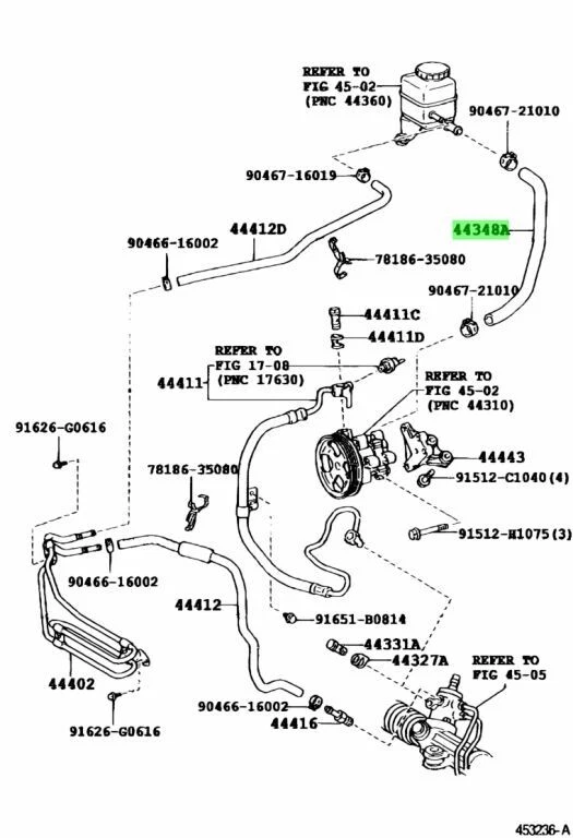 OEM Toyota Land Cruiser LX470 Oil Reservoir To Pump Hose 44348-60240 Genuine New - Image 2 of 4