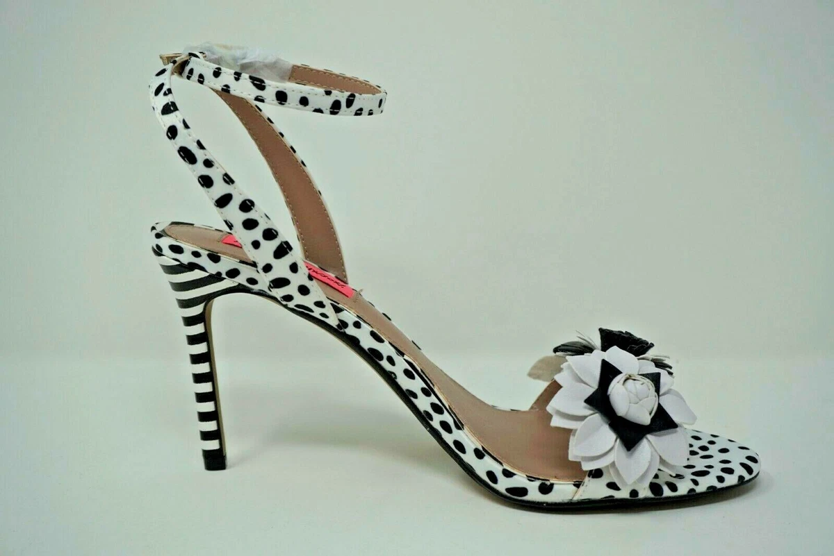Betsey Johnson Fluer Dalmation Ankle Strap Sandals Size 8.5