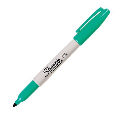 30127 Sharpie Permanent Marker, Fine Point, Aqua Ink, Box of 12