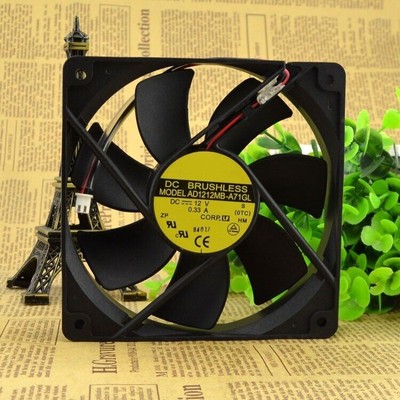 1PC Chassis Mute Power 2Pin ADDA 12cm 120*120*25mm 12V 0.33A AD1212MB-A71GL #D
