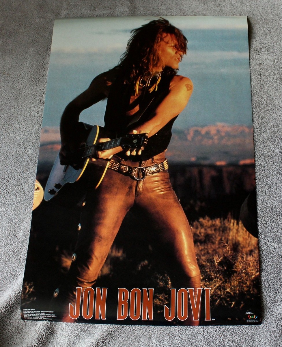 Jon Bon Jovi 1990 SOLO Young Guns Leather Pants Guitar Funky