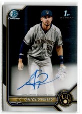 2022 Bowman Chrome Base Autograph A Antonio Pinero #CPA-AP Auto Milwaukee