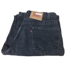 VINTAGE Levi’s 550 Dark Black Denim Relaxed Fit Jeans 36x34 Made In USA AR290