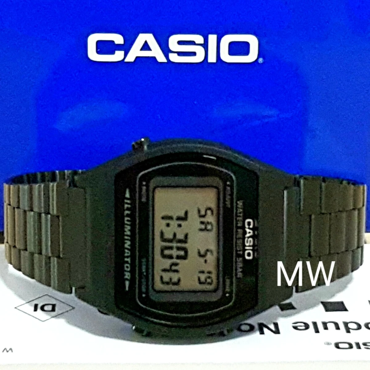 Casio B640 B640WB Vintage Retro Black Digital Illuminator Watch