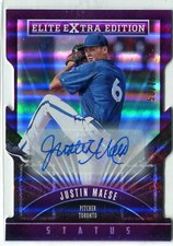 2015 Elite Extra Edition Justin Maese STATUS PURPLE AUTO RC 58/75 BLUE JAYS