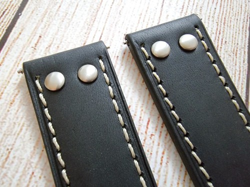 Premium Leather Watch Strap Band Rivet Stud Pilot Flieger Aviator 20 22 24 mm UK - Picture 39 of 71