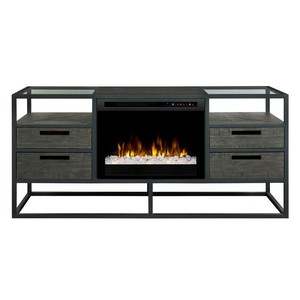Dimplex Ivan Media Console Fireplace With Glass Ember Bed