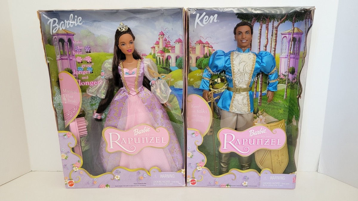 Barbie as Rapunzel & Ken as Prince Stefan 2001 New In Box African