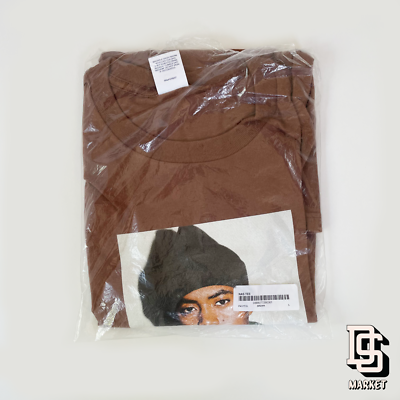 RARE SUPREME NASTY NAS PICTURE TEE BROWN WORN ONCE BAG FW17 BOX