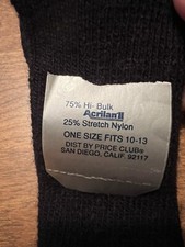 Vintage Socks Hi-Bulk Acrilan II Stretch Nylon Blend Price Club NWT Made In USA