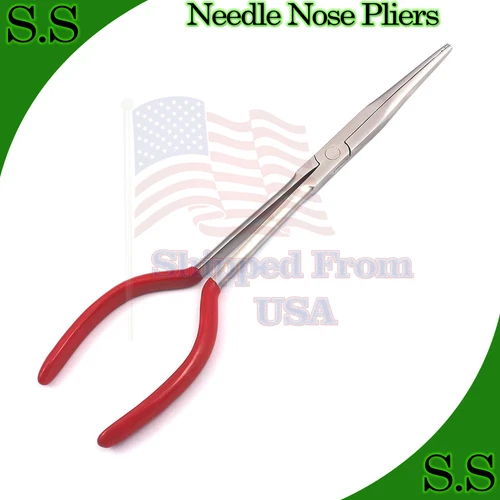 11'' Extra Long Reach Needle Nose Pliers Straight Repair Hand Tools