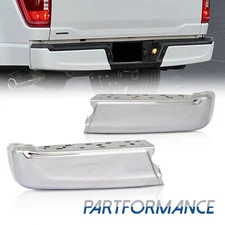 Rear Bumper End Cap Set For 2021-2023 Ford F150 Chrome W/o Park Hole