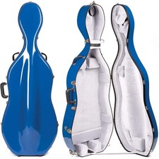 Bobelock 2000W Fiberglass Blue 4/4 Cello Case with Wheels