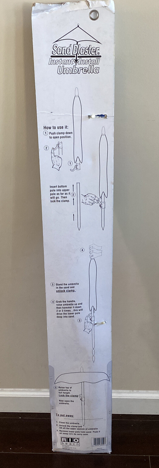RIO Brands 6 Foot UPF 50+ Beach Umbrella Sandblaster UVA/UVB Protection