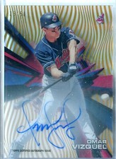 2015 Topps High Tek Omar Vizquel GOLD DIFFRACTOR REFRACTOR AUTO AUTOGRAPH 33/50
