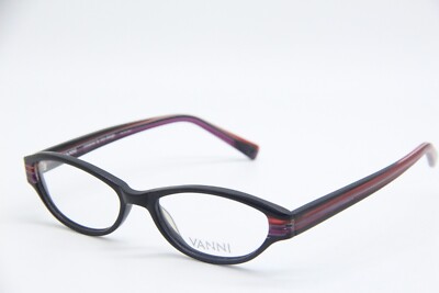 NEW VANNI V3412 A05 PURPLE PINK BLACK AUTHENTIC EYEGLASSES FRAMES 51-16
