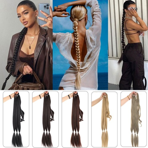 32" Extra Long Braided Ponytail Hair Extensions DIY Pony Tail Hair Piece Women - Picture 5 of 19
