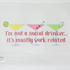 Handpainted Needlepoint canvas the Meredith collection Social Drinking 18 ct