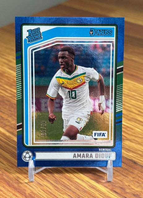Amara Diouf 2024 2024-25 Panini Donruss FIFA #190 Blue /49 Rated Rookie RC