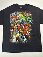 Vintage Marvel Heros Megaprint Comic Images Shirt Wolverine Spider Man Hulk