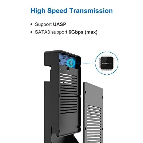 Inateck Festplattengehäuse USB 3.0 für 2,5/3,5 Zoll SATA HDD/ SSD, UASP, FE3002 - Bild 3 von 4