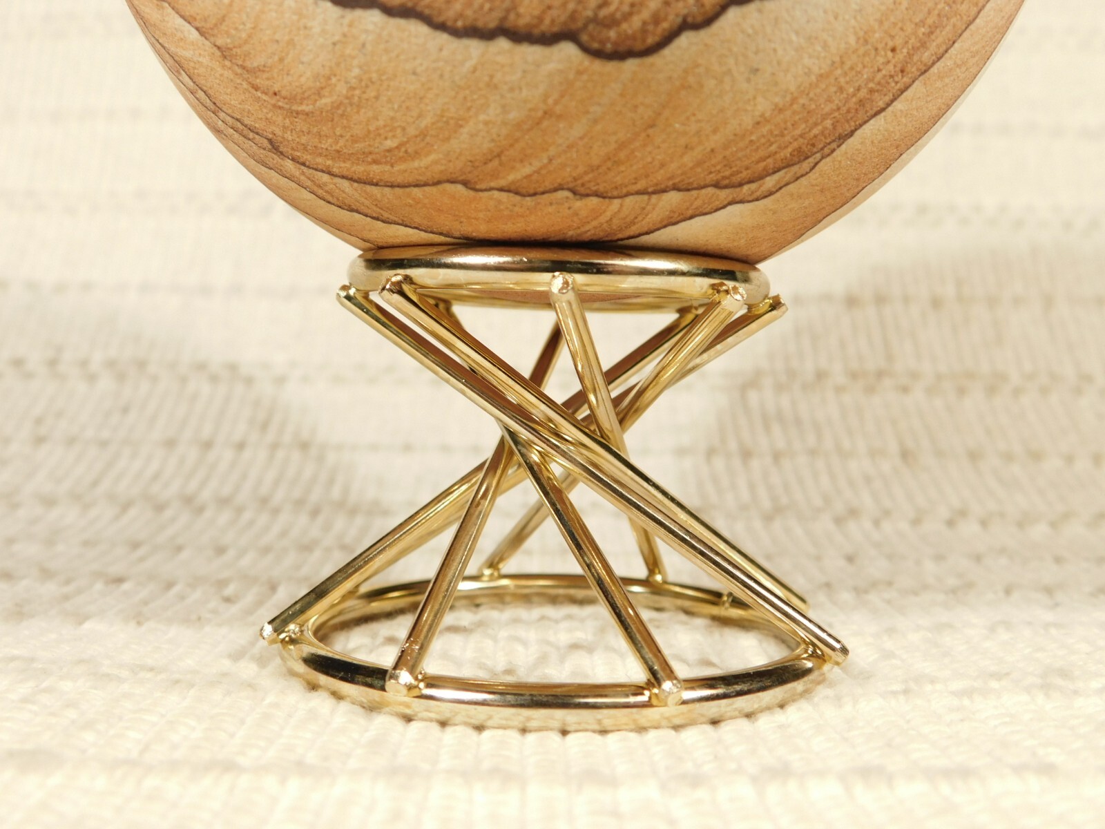 Sphere Display Stand Gold Color with Swirl Design