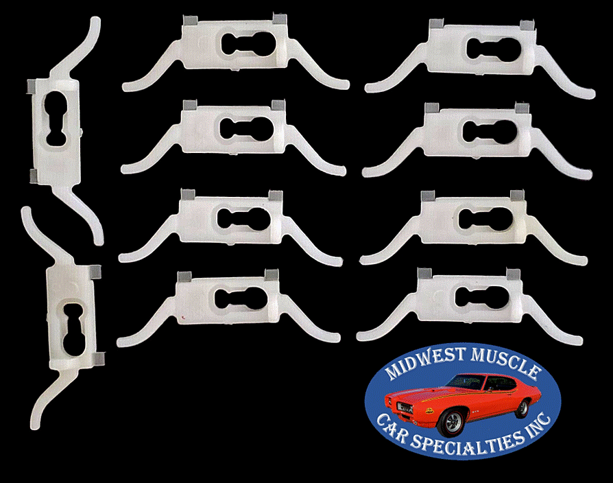 NOS Vinyl Top Molding Clips GM NOS Body/Window/Trunk Vinyl Trim Clips - 10 Pieces Set For Classic GM Cars Midwest Muscle Car Specialties - Foto 5