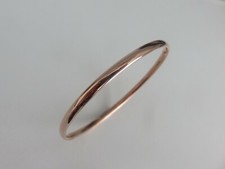 Gold Slave Bangle Soft D Shape 9 Carat Rose 4mm 