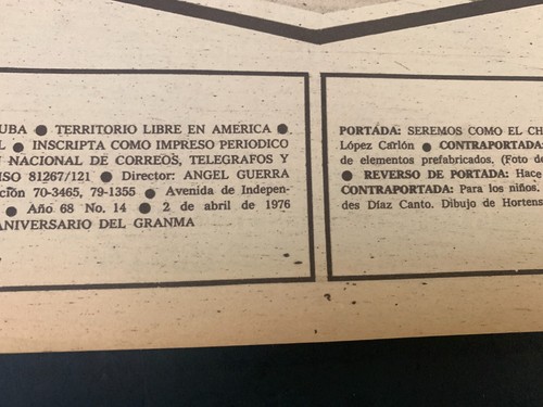Magazine vintage bohème 1976 Cuba cubain Fidel Castro révolution - Photo 2/3