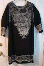 Mlle Gabrielle 2X Long Sleeve Black Dress