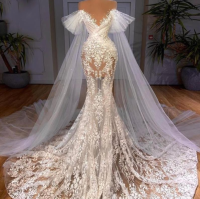 chinese dress ladies Halter Sexy See Through Lace Mermaid Wedding Dresses, Mermaid Wedding –  SposaDresses main image 0