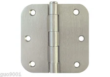 36 Satin Nickel 3.5" w 5/8" Radius Door Hinge Brushed Interior Round Corner 