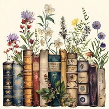 Diamond Art Kits for Adults-Book Flower Diamond Painting Wall Art  Round Drill