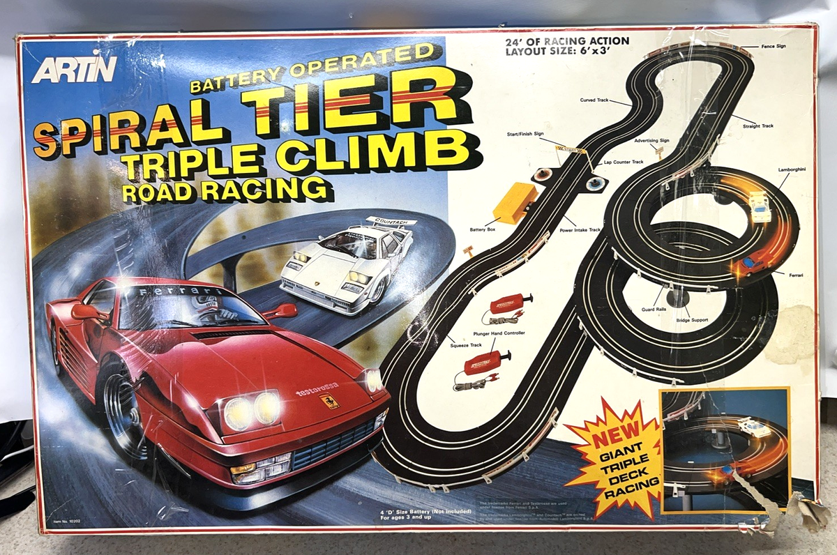 Artin Spiral Tier Triple Climb Road Racing Original Box Track Cars