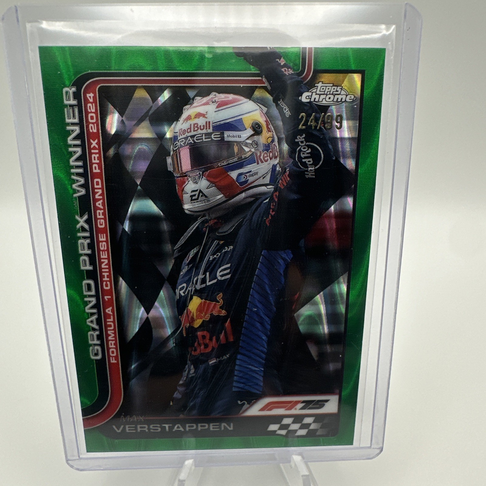 2025 Topps Chrome F1 - Grand Prix Winners Max Verstappen #97 Green RayWave  /99