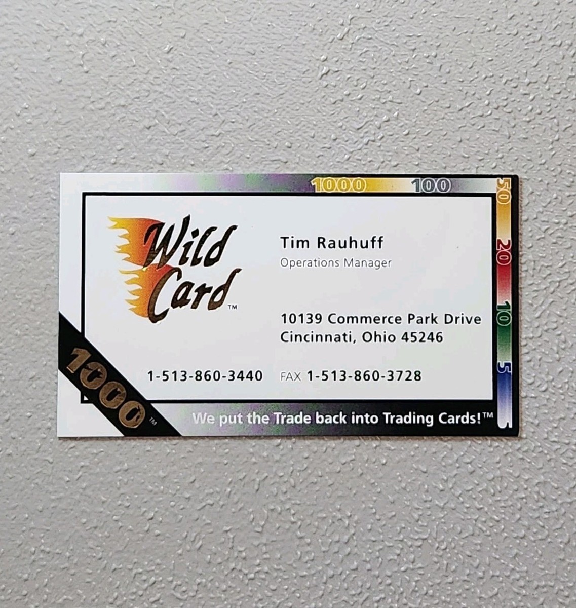 rare business cards 1992 Wild Card 1000 Stripe Business Card HTF Grail Promo Sports Advertising  Rare