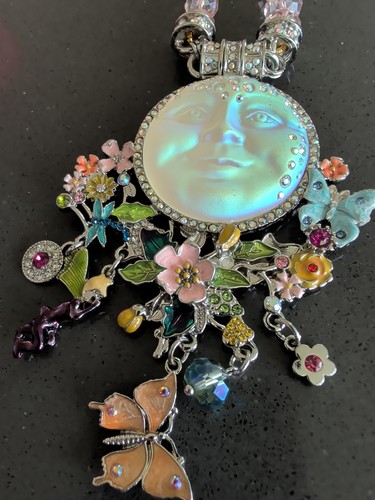 Kirks Folly Couture Illusion Fairy Seaview Moon Fantasia Ornament Necklace Q70 - Afbeelding 4 van 11