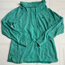 Women s The Black Dog Cowl Neck Sweatshirt Green Blue Teal Size XS
