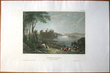 1844 Meyer print CONWY (CONWAY) CASTLE, NORTH WALES, GREAT BRITAIN, #10