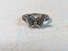 Vintage Sterling Silver Butterfly Ring with Cubic Zirconia